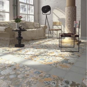 Ladrilho Vodevil Patchwork Flore Gris 20x20cm - Imagem 4