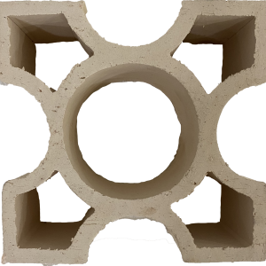 Cobogó Circle Terracota Bianco 18x18x7cm