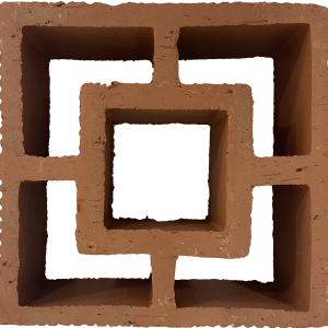 Cobogó Square Terracota Natural 18x18x7cm